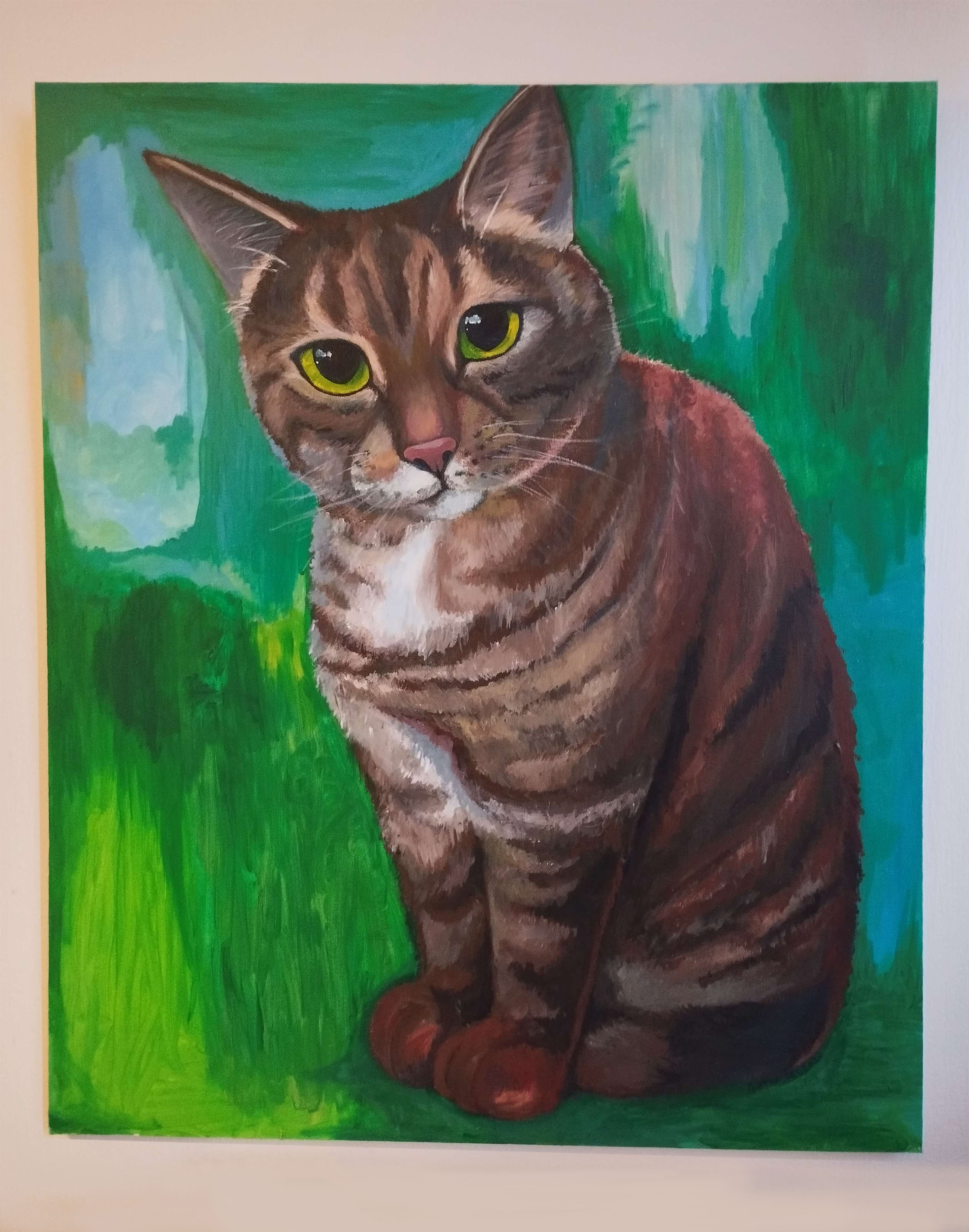 My cat, 2021. Acrylic on giant canvas.
