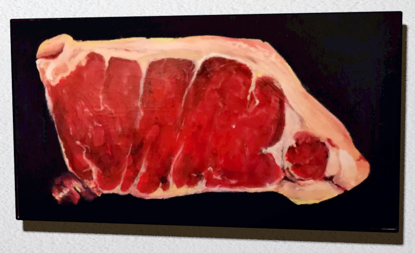 Meat, 2022. Acrylic on plywood. SOLD